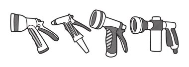 dört siyah beyaz su püskürtme resmi