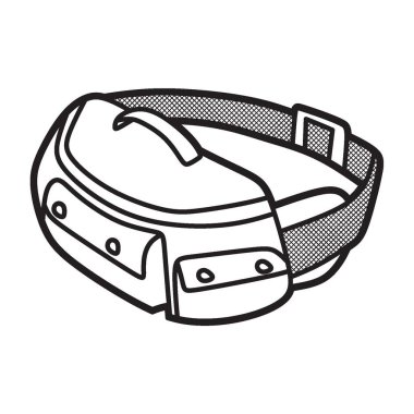 Basit siyah beyaz çoklu cep sapma torbası vektörü