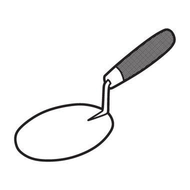 yuvarlak kürek resmi siyah beyaz, basit vektör