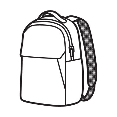 düz siyah ve beyaz sırt çantası resim vektörü