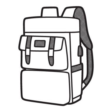 Sırt çantası resimleri siyah ve beyaza bakıyor