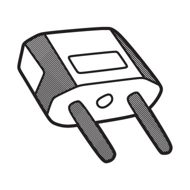 Güç prizi adaptörü, iki basit siyah beyaz çubuk.