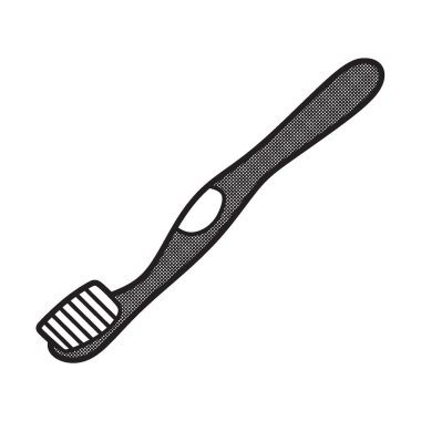 siyah ve beyaz diş fırçası vektör kauçuk sapı