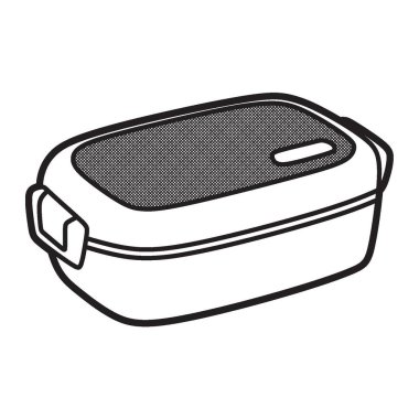 Standart siyah beyaz çizgili yemek kutusu.