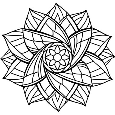 Mandala line art element pattern graphic design for coloring, greeting card, sticker, tattoo, yoga design, wallpaper clipart