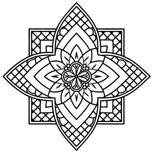 stock image Mandala line art element pattern graphic design for coloring, greeting card, sticker, tattoo, yoga design, wallpaper