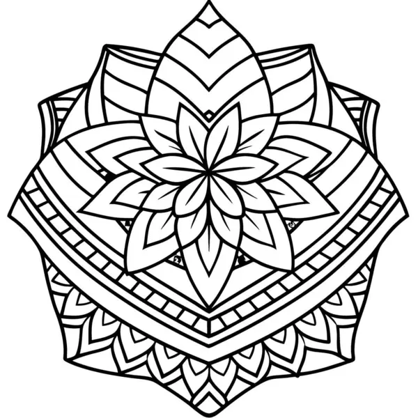 stock image Mandala line art element pattern graphic design for coloring, greeting card, sticker, tattoo, yoga design, wallpaper