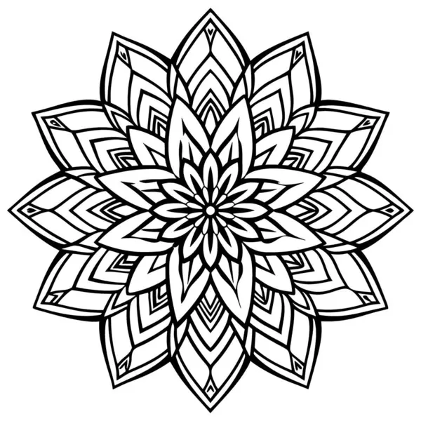 stock image Mandala line art element pattern graphic design for coloring, greeting card, sticker, tattoo, yoga design, wallpaper