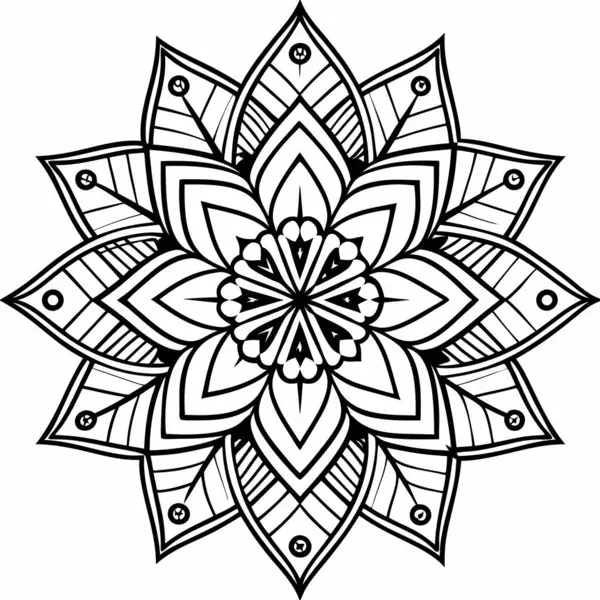 stock image Mandala line art element pattern graphic design for coloring, greeting card, sticker, tattoo, yoga design, wallpaper