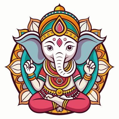 Ganesha sevimli grafik simgesi tasarımı