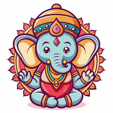 Ganesha cute graphic icon design clipart