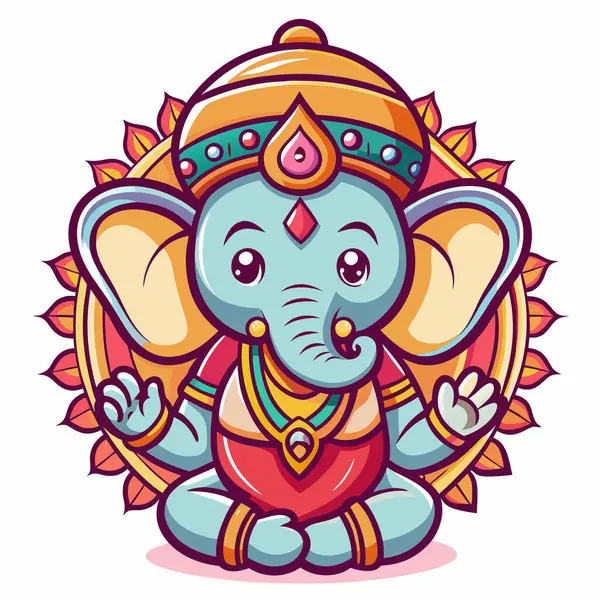 stock image Ganesha cute graphic icon design