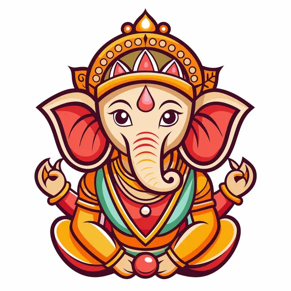 Ganesha sevimli grafik simgesi tasarımı