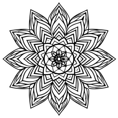 Mandala line art element pattern graphic design for coloring, greeting card, sticker, tattoo, yoga design, wallpaper clipart