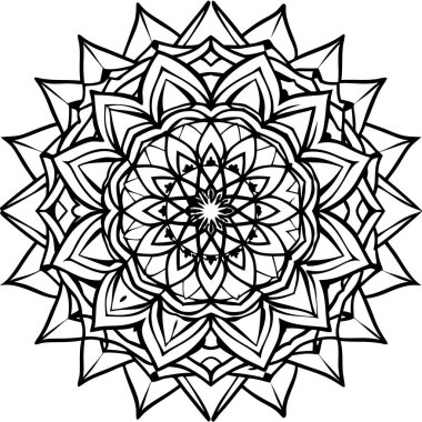 Mandala line art element pattern graphic design for coloring, greeting card, sticker, tattoo, yoga design, wallpaper clipart