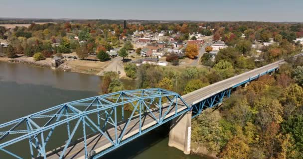 Green River Bridge Going Livermore Kentucky — Stock Video
