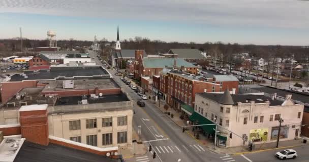 Versailles Kentucky Aerial View Main Street Downtown Center United States — стоковое видео