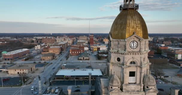 Architektur Und Innenstadt Terre Haute Indiana Usa — Stockvideo