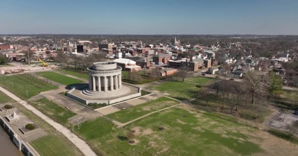 Vincennes Indiana Luftaufnahme Downtown City Skyline Knox County Vereinigte Staaten — Stockvideo