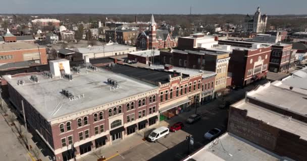 Vincennes Indiana Aerial View Downtown City Skyline Knox县美国 — 图库视频影像