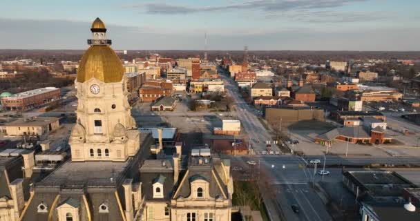 Architecture Downtown City Center Terre Haute Indiana Usa — стокове відео