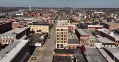 Vincennes Indiana Havayolları Şehir Merkezi Skyline Knox County ABD