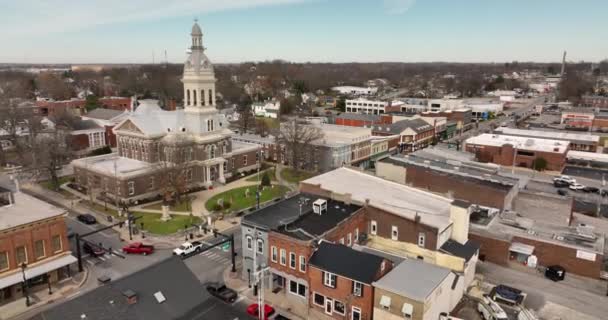 Luchtfoto View Main Street Nicholasville Kentucky Verenigde Staten — Stockvideo