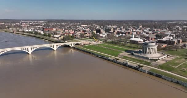 Vincennes Indiana Luftaufnahme Downtown City Skyline Knox County Vereinigte Staaten — Stockvideo