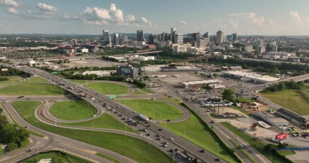 Luftaufnahme Über Nashville Der Hauptstadt Von Tennessee Usa — Stockvideo