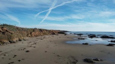 San Simeon California 'da plajların, bataklıkların ve okyanusların üzerinde uçuyor.