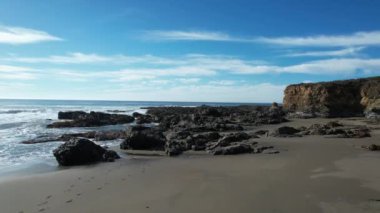 San Simeon California 'da plajların, bataklıkların ve okyanusların üzerinde uçuyor.