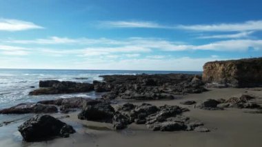 San Simeon California 'da plajların, bataklıkların ve okyanusların üzerinde uçuyor.