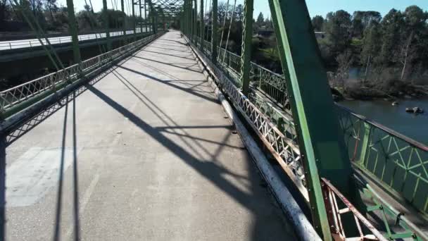 Flying Bridge Feather River Oroville California — Vídeos de Stock