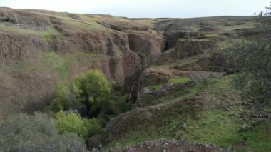 Flying over Table mountain preserve near Oroville California