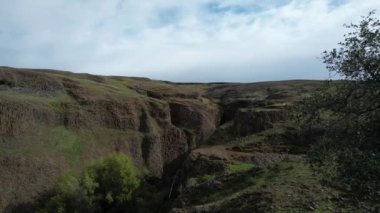 Flying over Table mountain preserve near Oroville California