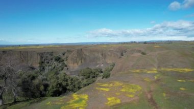 Flying over Table mountain preserve near Oroville California