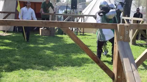 2023 Visalia California Renaissance Faire Men Sword Fighting — 图库视频影像