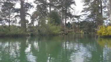 2-5-2023: San Francisco, California: Golden Gate Park 'taki Stow Gölü' nde kürek çekmek