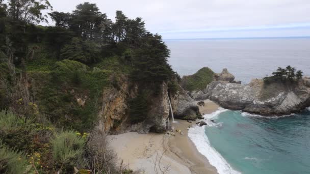 Mcway Falls Big Sur Highway One California — Stock Video