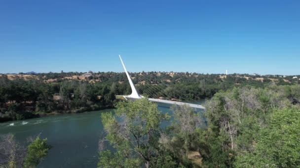 Aerial Video Sundial Bridge Redding California — Stock Video