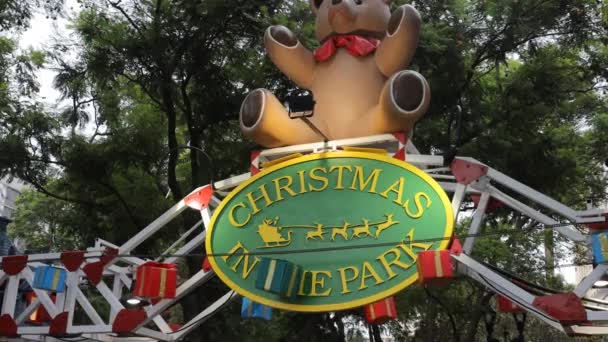 2023 Сан Хосе Калифорния Рождество Парке Цезаря Чавеса — стоковое видео