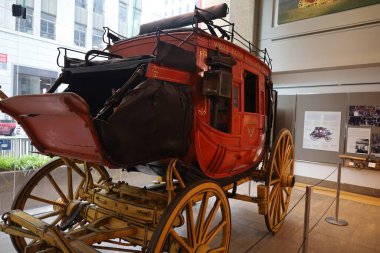 12-13-2023: San Francisco, Kaliforniya:, ABD: Wells Fargo Müzesinde sahne koçu San Francisco, Kaliforniya