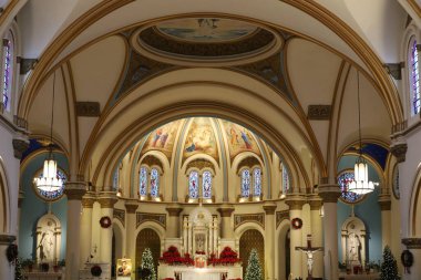 12-28-2023: San Francisco:, Kaliforniya, ABD: Denizin yıldızı, San Francisco, Kaliforniya Katolik Kilisesi