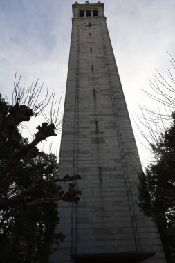 1-8-2023: Berkeley, Kaliforniya, ABD: Berkeley Kampüsü 'ndeki Califfornia Üniversitesi, Sather Kulesi, Companile, Bell Tower