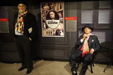 12-31-2023: San Francisco, California: Madam TusSaid Balmumu Müzesi San Francisco, California, Baba filmi, Francisco Ford Coppola Yönetmeni ve Quentin