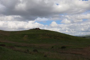 Coyote Hills 'deki manzara ve tepelerin fotoğrafı. Fremont California.