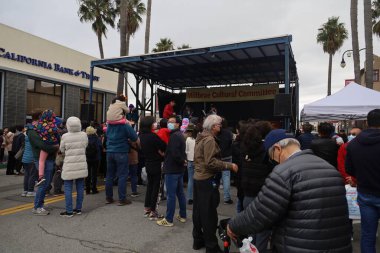 1-15-2023: Millbrae, California: Music stage at Chinese Lunar day festival Millbrae California