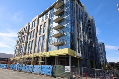 11-27-2023: Sunnyvale, California: Sunnyvale şehir merkezi, inşaat alanı