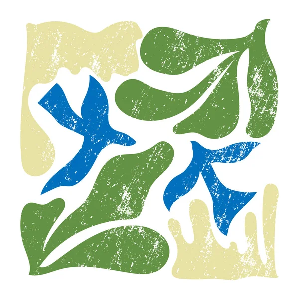 Matisse Geometrikus Szerves Formák Papírvágás Stílusban Vector Abstract Kortárs Virágelemek — Stock Vector
