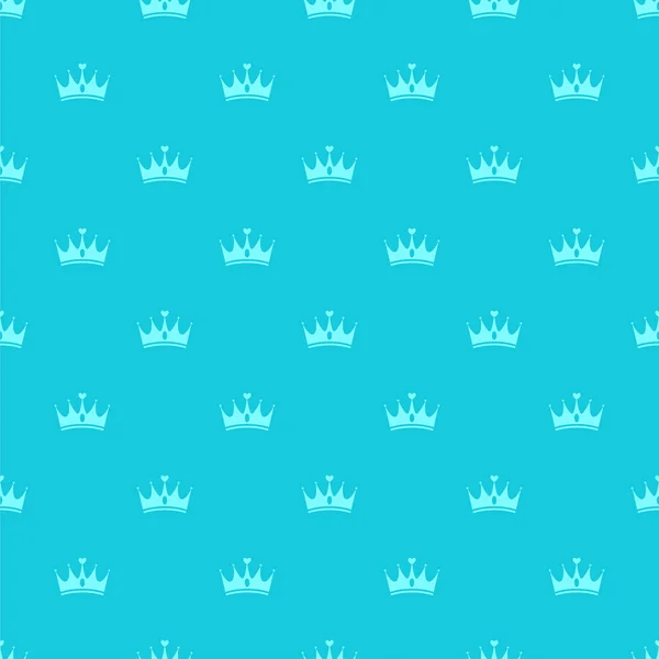 Nahtlose Blaue Muster Prinzessin Hintergrund Für Kleine Mädchen Prinzessin Geburtstag — Stockvektor